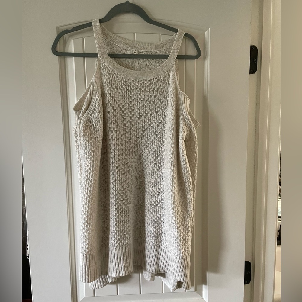 Sparkly Shoulder Cut Off Sweater ✨
